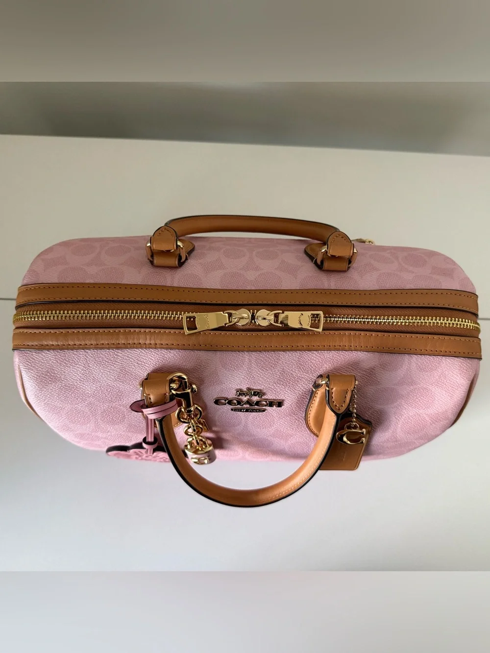 Coach Large Powder Pink Rowan with Matching Pink Wallets and Passport holder - Picture 4 of 15